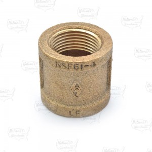 3/4" FPT Brass Coupling, Lead-Free