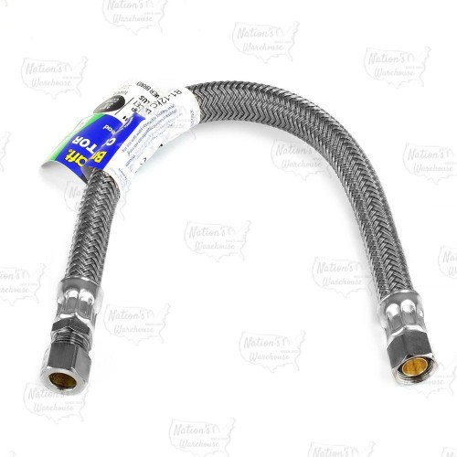 12” Poly Braided Faucet Connector (3/8” OD Compr. x 3/8” Compr.)