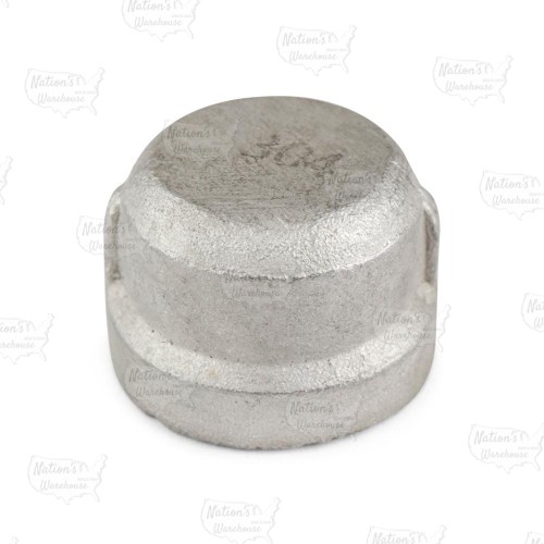 3/8" 304 Stainless Steel Cap, FNPT threaded