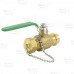 3/4" Press x 3/4" Male Garden Hose Brass Ball Valve w/ Cap & Chain, Lead-Free