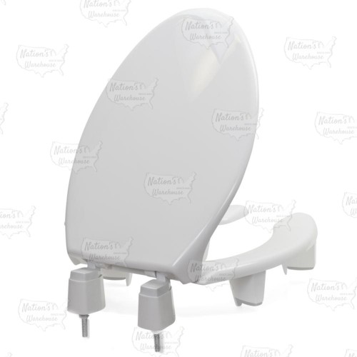 Bemis 3L2150T (White) 3" Lift Medic-Aid Plastic Elongated Toilet Seat w/ DuraGuard, Heavy-Duty