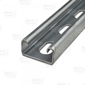 5ft Low-Profile (13/16" x 1-5/8") Metal Strut Channel, Pre-Galvanized Steel, Half-Slotted, 14-Gauge