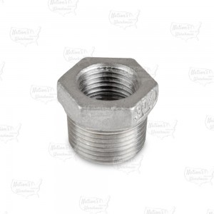 3/4" x 1/2" 304 Stainless Steel Hex Bushing, MNPT x FNPT threaded