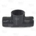 2" Barbed Insert x 2" Female NPT Threaded PVC Tee, Sch 40, Gray