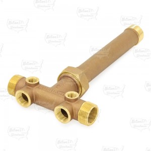 1" MPT x 10" Union Brass Well Tank Tee (Lead-Free)