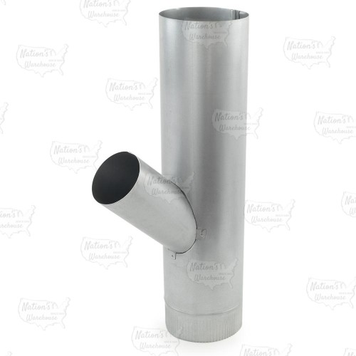 6" x 4" Galvanized Reducing Flue Wye, 24" Length, 24 GA..