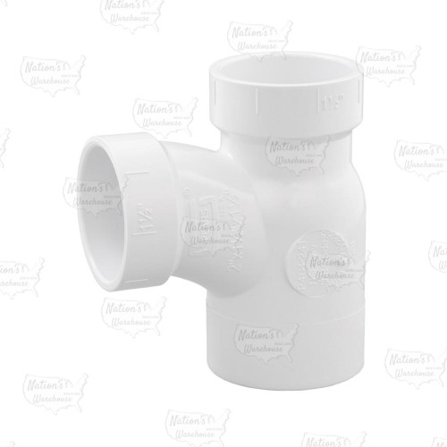 2" x 1-1/2" x 1-1/2" PVC DWV Sanitary Street Tee  (Spigot x Socket x Socket)