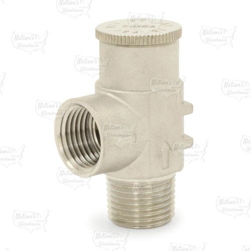 1/2" MPT, 304 St. Steel Pressure Relief Valve 75 psi (Lead-Free)..