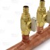 Sioux Chief 5-Port Type L Manifold with 1/ 4 inch PEX Valves, 3/4 inch PEX x Open, Copper 