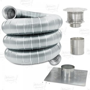 4" x 35ft Pre-Insulated Aluminum Gas Chimney Liner Kit