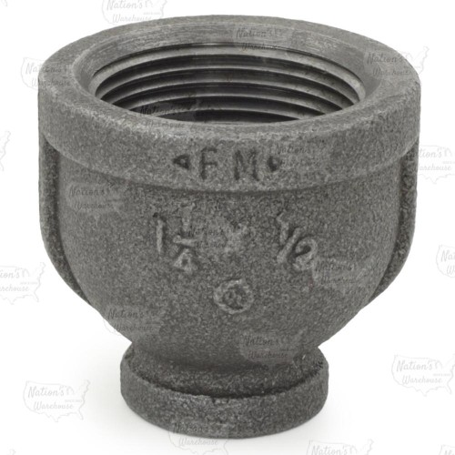 1-1/4" x 1/2" Black Coupling (Imported)