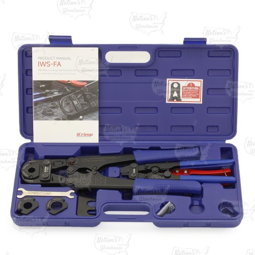 15" PEX Crimp Tool Kit - 3/8", 1/2", 3/4" & 1" + Crimp Ring Remover + Pipe Cutter