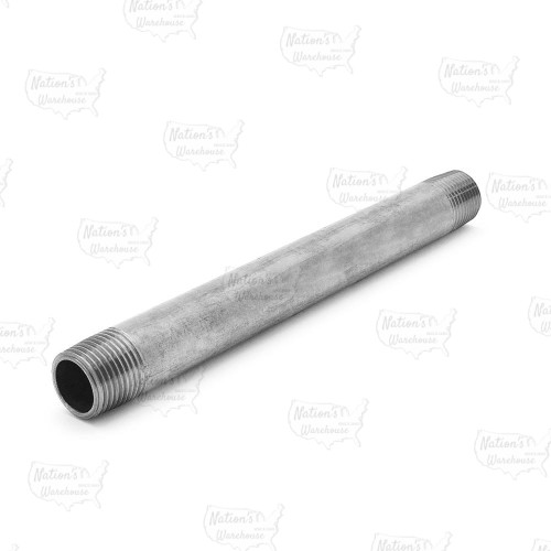 1/2" x 10" Stainless Steel Pipe Nipple