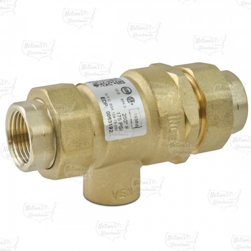 BBFP, 3/4" Dual Check Backflow Preventer Valve w/ Atmospheric Vent, FNPT Union x FNPT Union