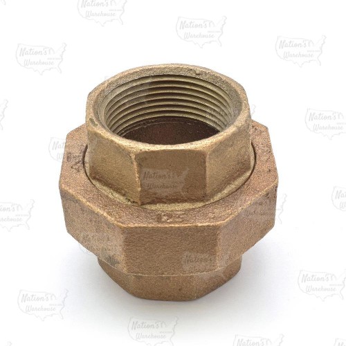 1-1/4" FPT Brass Union, Lead-Free