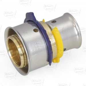 3/4" PEX x 1/2" PEX Press Coupling, Lead-Free Bronze