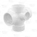 3" PVC DWV Double Sanitary Tee w/ 2" Right & Left Side Inlets