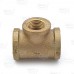 3/4" x 3/4" x 1/2" FPT Brass Tee, Lead-Free