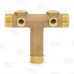 1" MPT x 3-5/8" Solid Brass Short Well Tank Tee (Lead-Free)