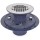 Round PVC Shower Pan Drain w/ Screw-on 19-Gauge St. Steel Strainer, 2" Hub x 3" Inside Fit (less test plug)