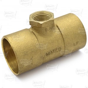 Matco Norca CRTF0703LF 1-1/2" C x 1-1/2" C x 1/2" Female Thread Cast Brass Adapter Tee, Lead Free