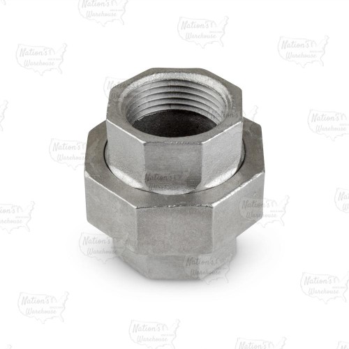 1" 304 Stainless Steel Union, FNPT x FNPT threaded