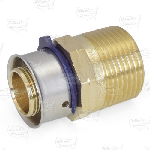 3/4" PEX Press x 3/4" Male Threaded Adapter, Lead-Free Bronze