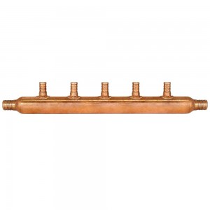 Sioux Chief 672X0599 5-Branch Type L Manifold, 3/4 in PEX x 1/2 in PEX x Open, Copper