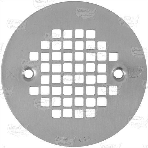 4-1/4" Satin Nickel Screw-on Shower Drain Strainer w/ Screws