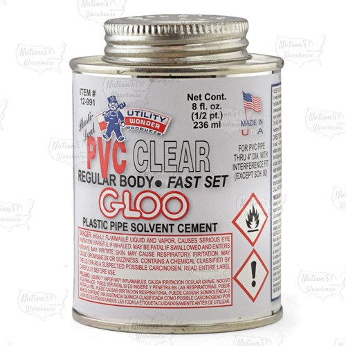 PVC Cement w/ Dauber, Regular-Body Fast-Set, Clear, 8oz