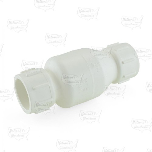 1” PVC Spring Check Valve, Solvent Weld, Sch. 40/80