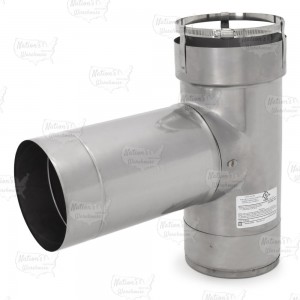 7" Z-Lok Chimney Liner Stainless Steel Tee Appliance Adapter for Chimney Liner