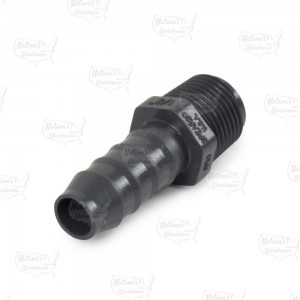 1/2" Barbed Insert x 1/2" Male NPT Threaded PVC Adapter, Sch 40, Gray