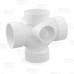 3" PVC DWV Double Sanitary Tee w/ 2" Right & Left Side Inlets