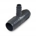 1-1/2" x 1-1/2" x 3/4" Barbed Insert PVC Reducing Tee, Sch 40, Gray