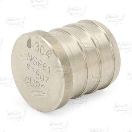 3/4" PEX 304 St. Steel Plug (Lead-Free)..