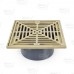 PVC Floor Drain, Square, Nickel Bronze, PVC 4" Hub