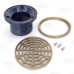 Low-Profile (Short) PVC Floor Drain w/ Round Nickel Bronze Strainer, 3" Hub × 4" Inside Fit