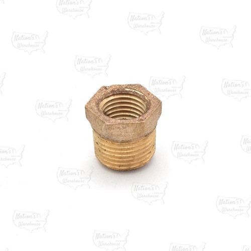 3/8" MPT x 1/4" FPT Brass Bushing, Lead-Free