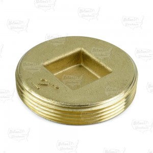 Heavy-Duty Brass Threaded Flush Cleanout Plug w/ Countersunk Square Head, 2" MIP