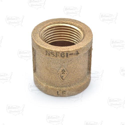 3/4" FPT Brass Coupling, Lead-Free