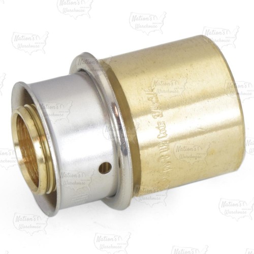 3/4" PEX Press x 3/4" Copper Pipe Adapter, Lead-Free Bronze