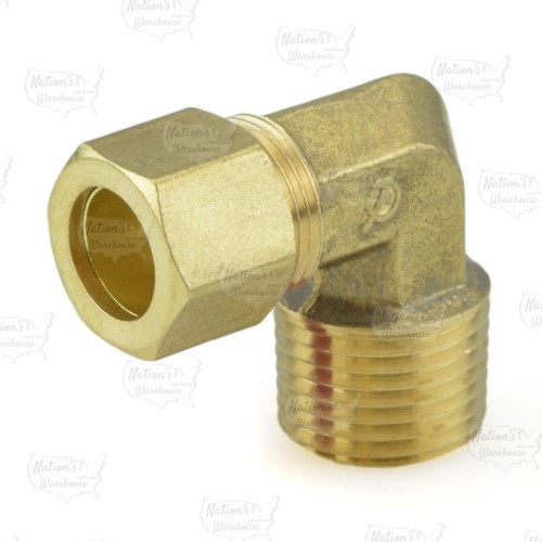 1/2" OD x 1/2" MIP Threaded Compression Elbow, Lead-Free