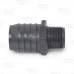 1-1/2" Barbed Insert x 1" Male NPT Threaded PVC Reducing Adapter, Sch 40, Gray