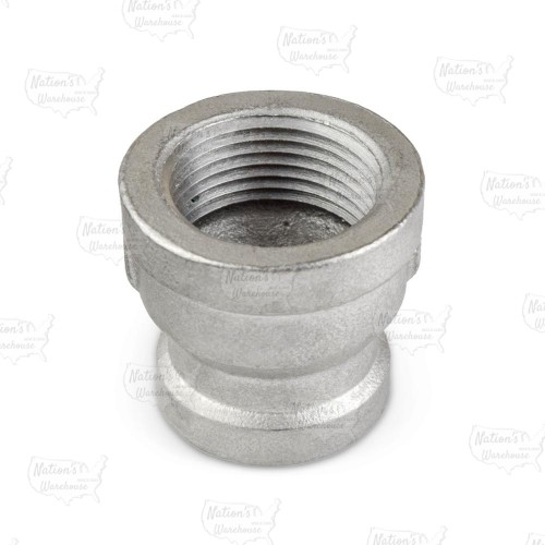 1" x 3/4" 304 Stainless Steel Reducing Coupling, FNPT threaded