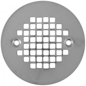 4-1/4" Polished Steel (Chrome) Screw-on Shower Drain Strainer w/ Screws