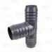 1-1/2" x 1-1/4" x 1-1/4" Barbed Insert PVC Reducing Tee, Sch 40, Gray