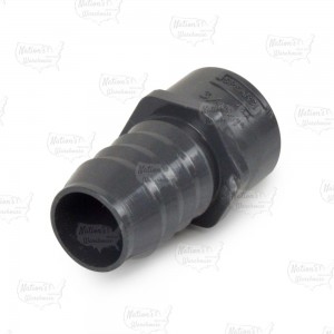 1" Barbed Insert x 3/4" Female NPT Threaded PVC Reducing Adapter, Sch 40, Gray