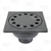 Cast Iron 5.75" x 5.75" Square Bell Trap Floor Drain, 2" No-Hub