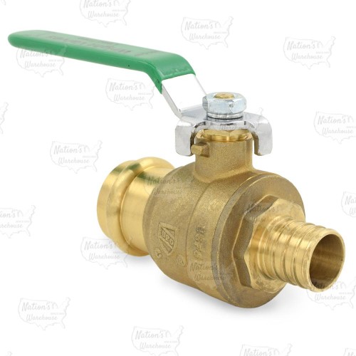 1" PEX x Press Brass Ball Valve, Full Port (Lead-Free)